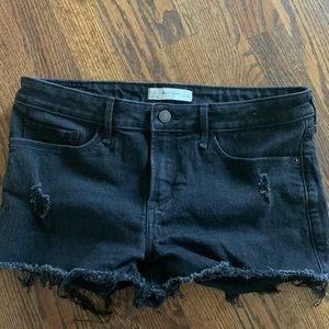 Abercrombie & Fitch black ripped jean shorts